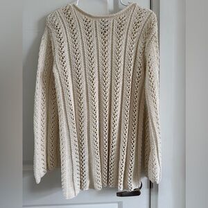 Women’s Cream Open-Knit Sweater